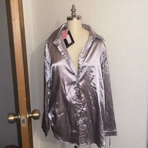 Pretty little things satin button down